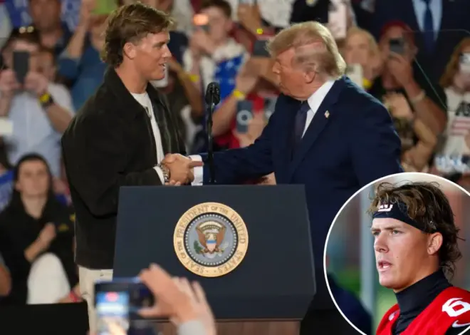Trump heaps more praise on Giants QB, ‘male model’ Jaxson Dart in fawning interview: ‘He’s a beautiful guy’