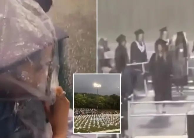 Tennessee families furious after students forced to walk at graduation in torrential rain