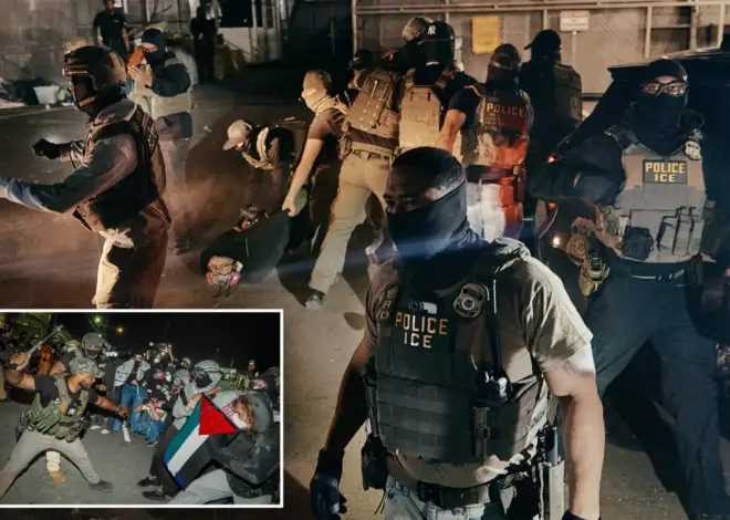 Anti-ICE goons chant ‘grab your guns and kill yourself’ at feds during violent Delaney Hall clash