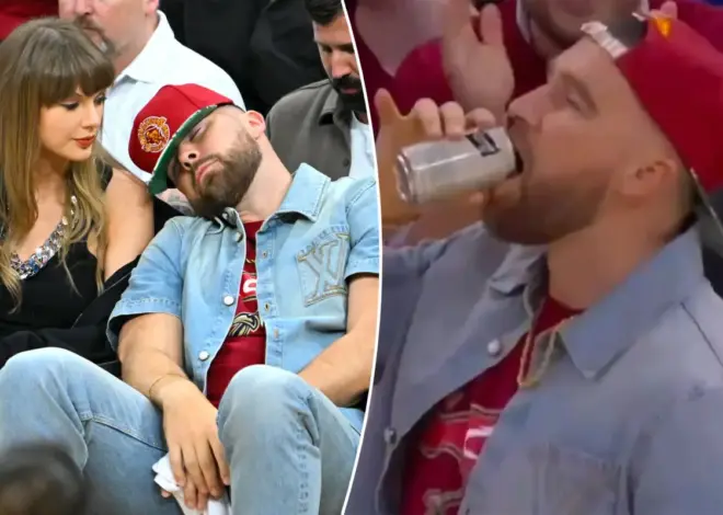 Knicks break Travis Kelce’s spirit after beer-chugging stunt falls flat