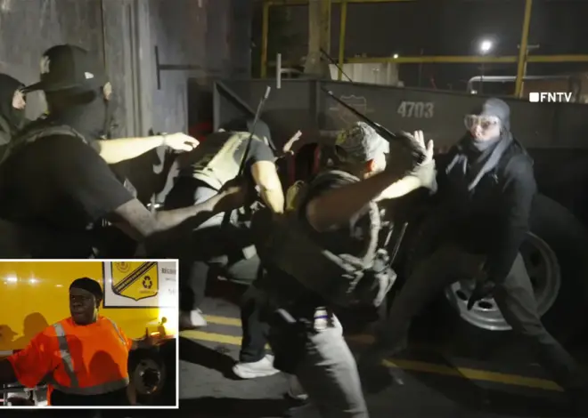 Truck driver goes off on Delaney Hall anti-ICE protesters after they block him from doing his job — as Antifa thugs battle agents