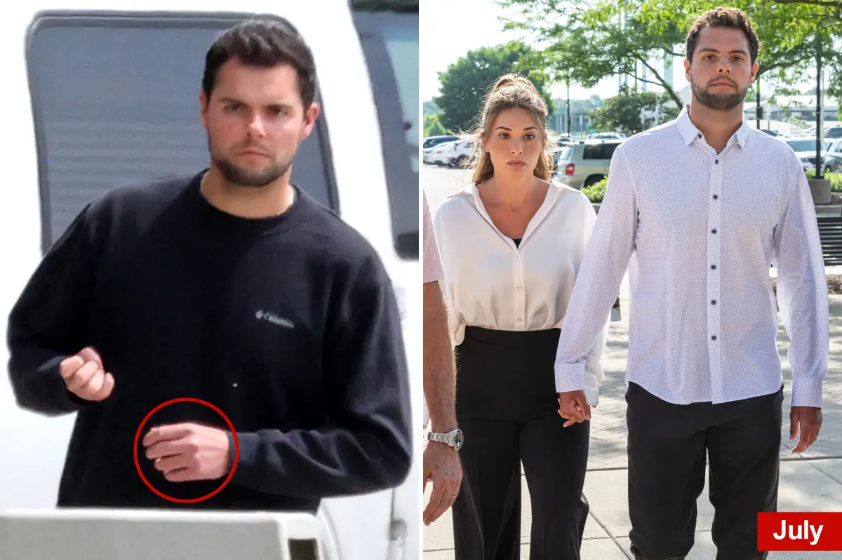 Exclusive | Husband of teacher charged with grotesque sex affair with student is spotted without ring — after standing by her for months