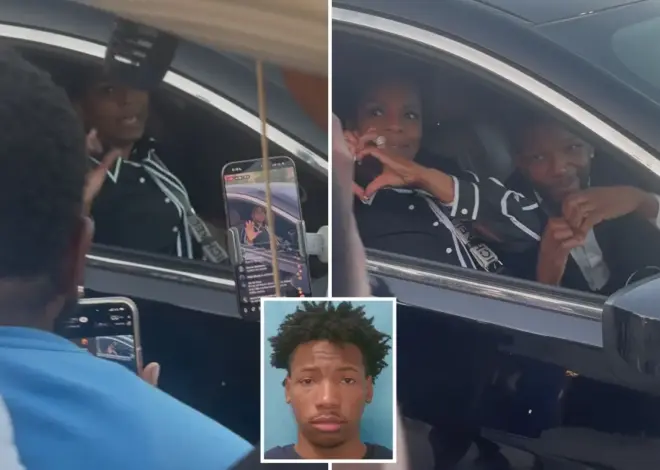 Karmelo Anthony’s grandmother shouts ‘Racist!’ and riles up crowd after his guilty verdict as she leaves court in luxury car