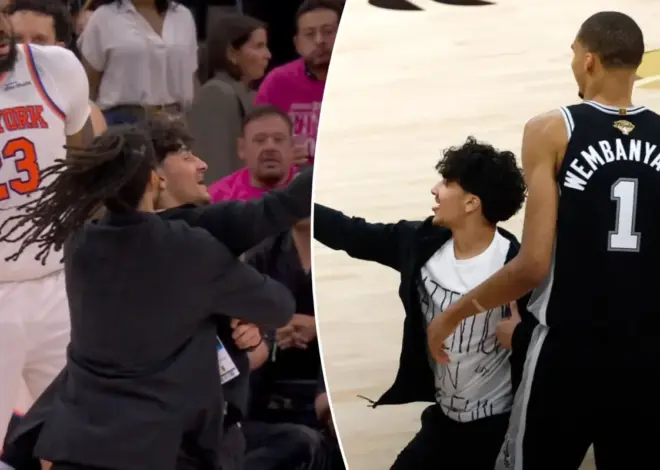 Selfie-taking fan storms court in surreal NBA Finals Game 1 scene