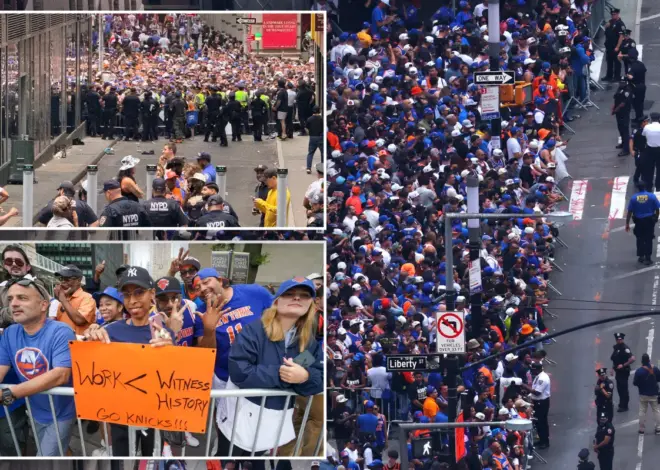 All the viewing areas for Knicks ticker-tape parade are already full — hours before epic celebration begins: NYPD