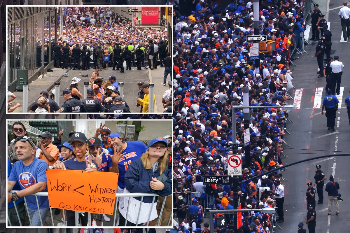 All the viewing areas for Knicks ticker-tape parade are already full — hours before epic celebration begins: NYPD