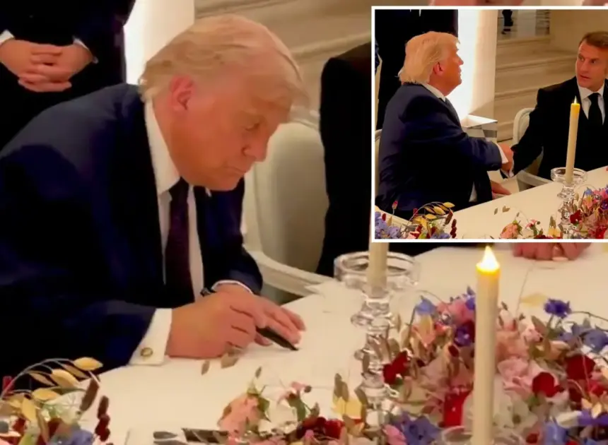 Trump signs US-Iran deal at Palace of Versailles with Macron — in his trademark fashion 