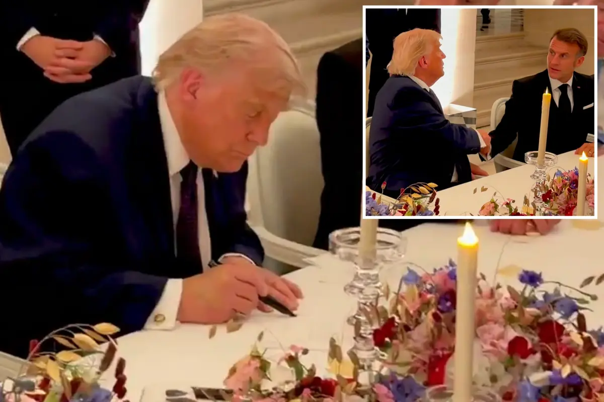 Trump signs US-Iran deal at Palace of Versailles with Macron — in his trademark fashion 