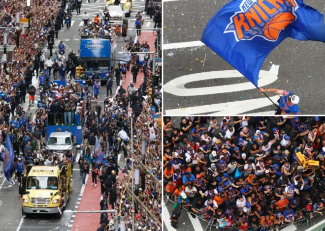 Knicks fans trade bathroom entry codes, tips as crowds flood ticker-tape parade: ‘Going to be gross’