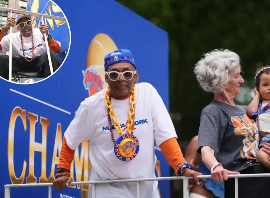 Spike Lee revels in Knicks championship parade after 53-year wait