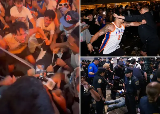 Rabid NY Knicks fans tear Wemby jersey into rags — nearly two dozen arrested in rowdy watch party clash