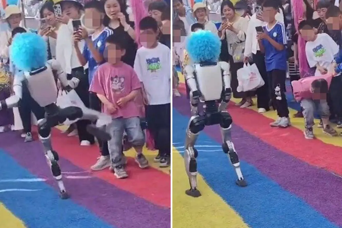Robot revolt? Viral footage shows humanoid bot kicking child during sci-fi nightmare