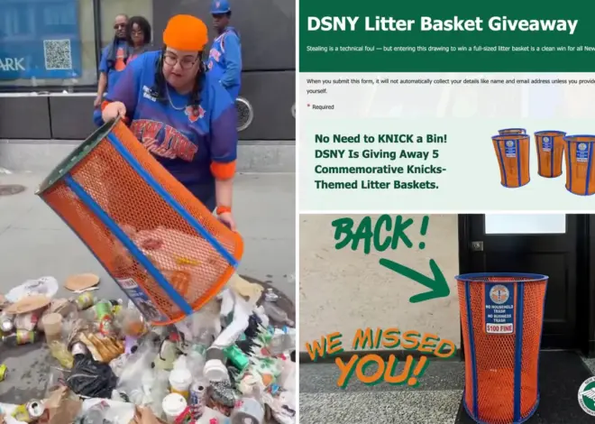 DSNY takes shot at JPMorgan litterbug with ‘No Need to Knick’ a trash bin giveaway