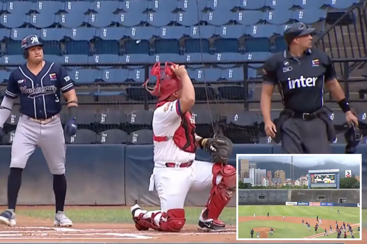 Frightening moment powerful 7.2 earthquake rocks Venezuelan baseball game — sending players bolting