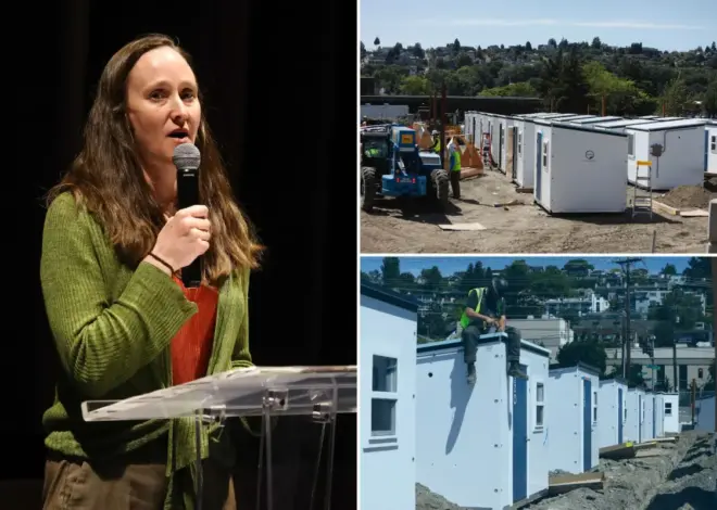 Seattle Mayor Katie Wilson mayor ripped after unveiling fleet of tiny homes likened to porta-potty drug dens