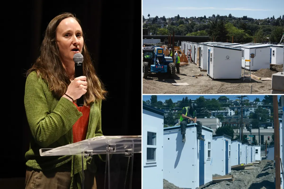 Seattle Mayor Katie Wilson mayor ripped after unveiling fleet of tiny homes likened to porta-potty drug dens