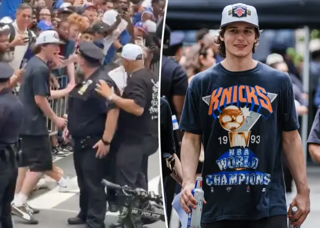 Cops stop Knicks’ Tyler Kolek thinking he’s a fan during parade
