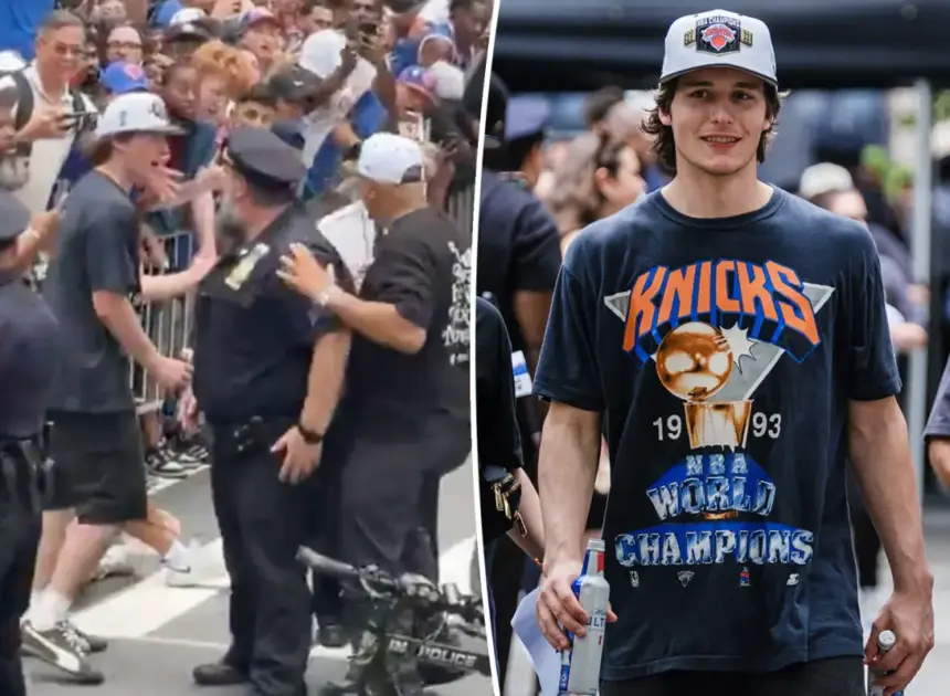 Cops stop Knicks’ Tyler Kolek thinking he’s a fan during parade