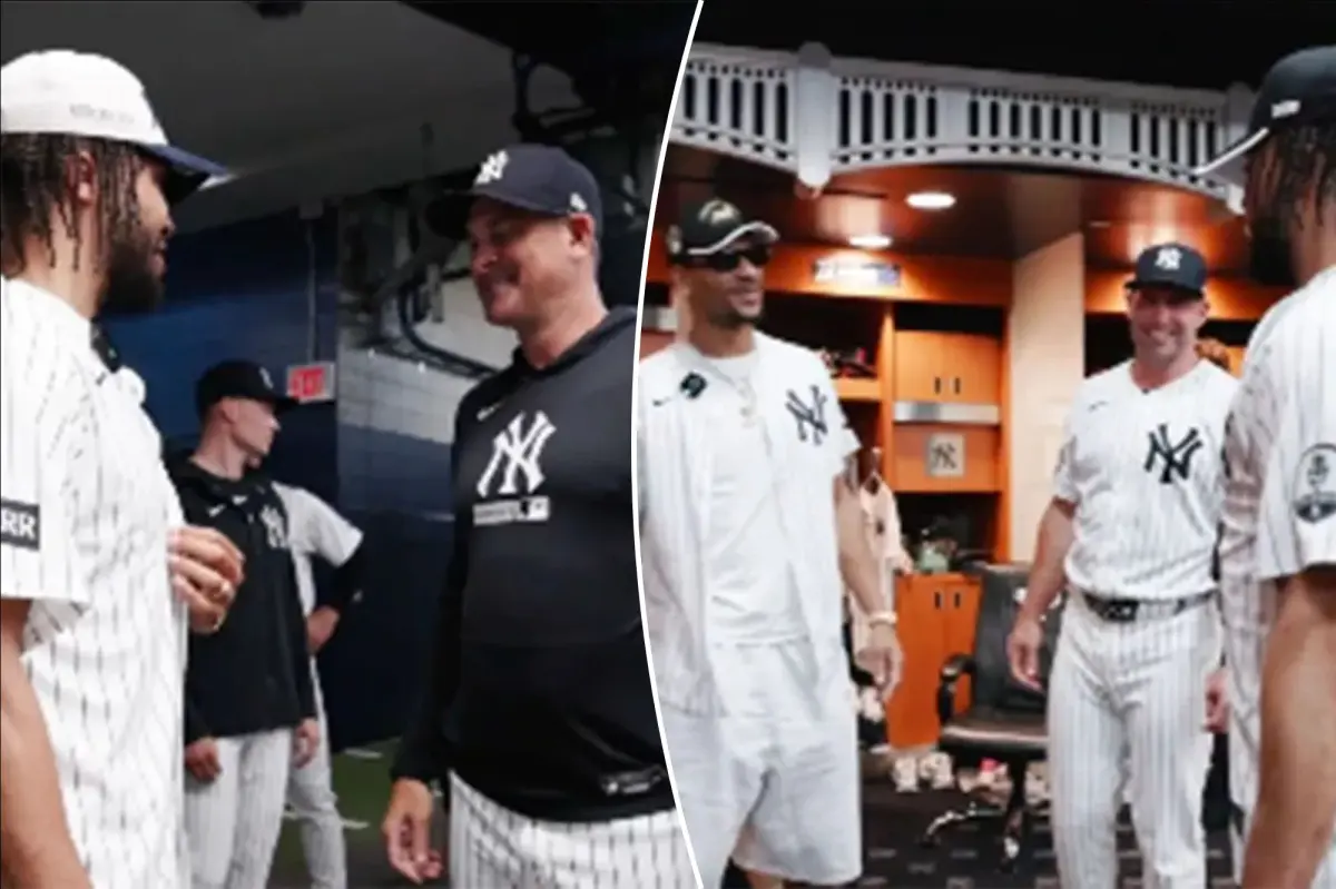 Jalen Brunson and Josh Hart mic’d up in behind-the-scenes video from Yankee Stadium celebration