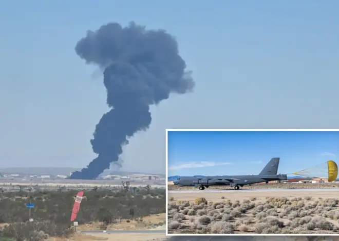 Eight presumed dead after B-52 Stratofortress explodes in huge fireball at Edwards Air Force base in California