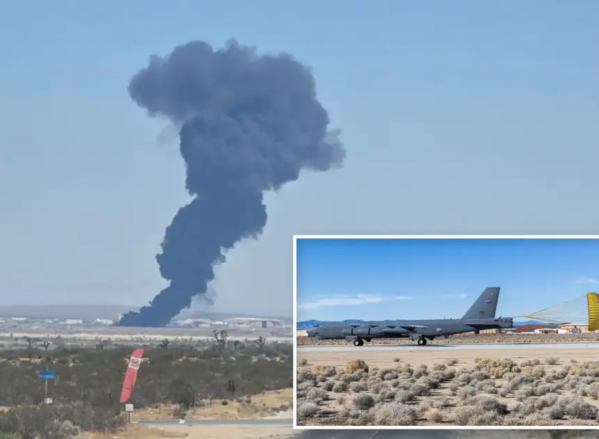 Eight presumed dead after B-52 Stratofortress explodes in huge fireball at Edwards Air Force base in California