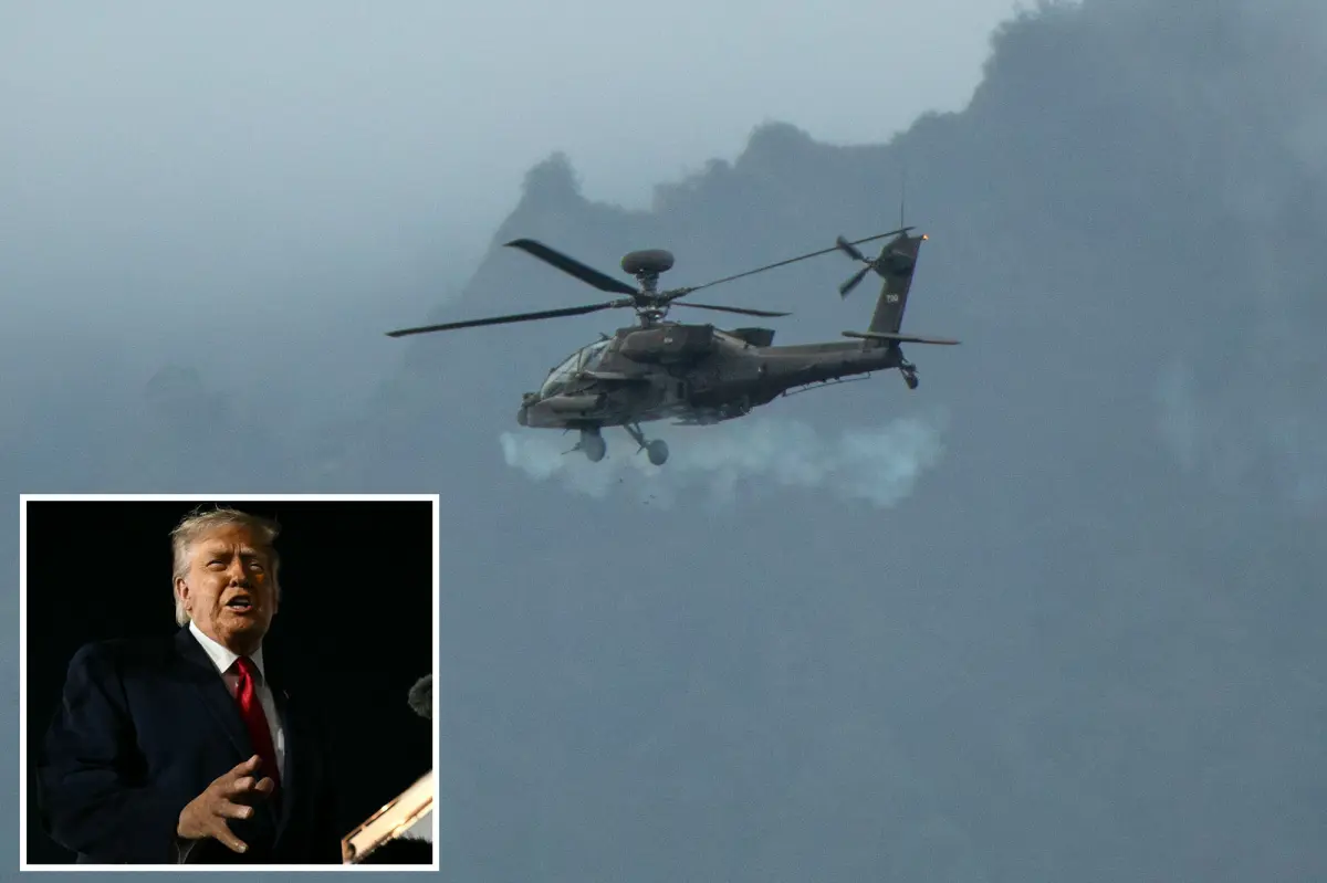 Trump vows to retaliate against Iran after revealing US AH-64 Apache helicopter was shot down over Strait of Hormuz