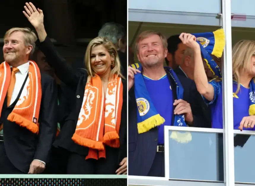 Dutch royals swap orange for blue as they cheer for Netherlands, then Curaçao at World Cup