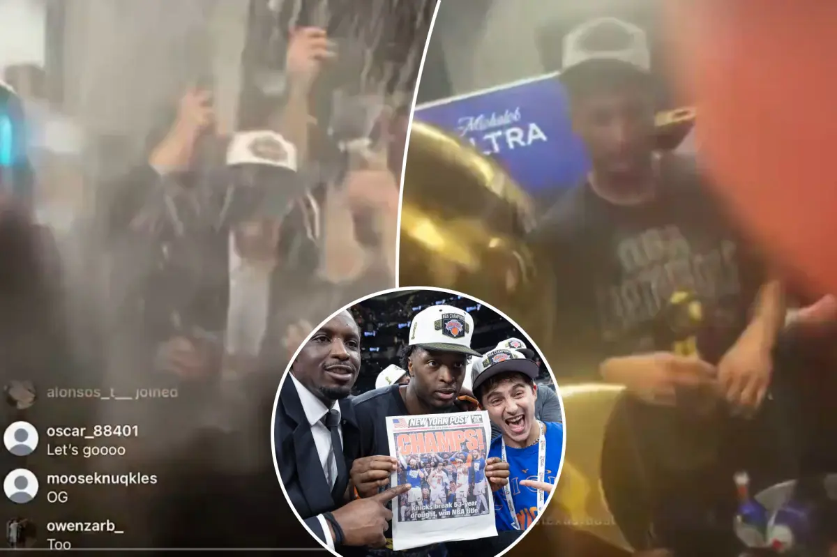 OG Anunoby accidentally streams Knicks locker room celebration on Instagram Live