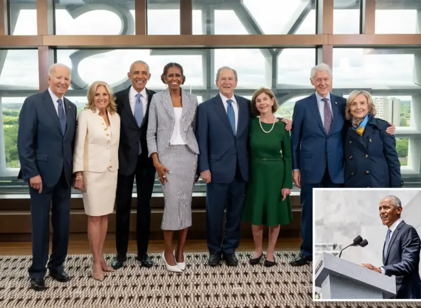 Obama gives glowing tribute to Clintons, Bushes — but only passing thanks to Joe and Jill Biden