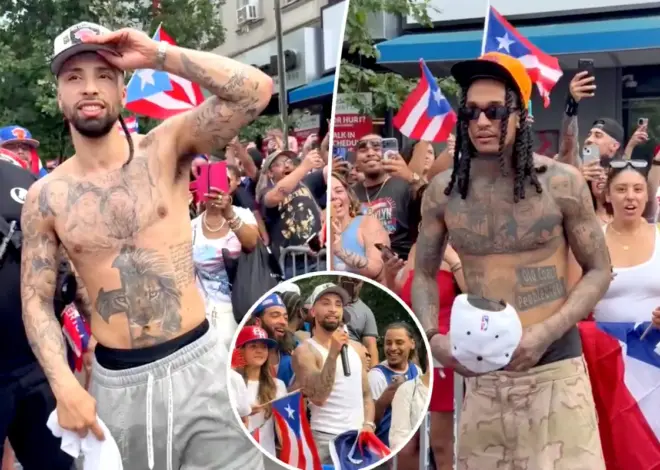 Knicks Jose Alvarado, Jordan Clarkson keep championship party going at NYC’s Knickerbocker Puerto Rican Parade