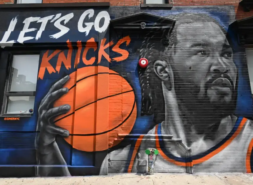Knicks’ art pops up all over NYC as fans paint the city orange and blue during historic championship run