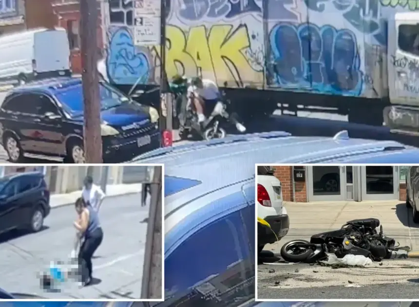 Video shows tragic moped crash that killed 13-year-old scooter rider as witness rails on ‘real murderer’