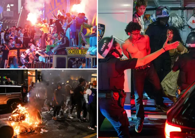63 people arrested, 4 stabbings and 1 shooting reported in NYC after Knicks fans go wild celebrating NBA Finals win