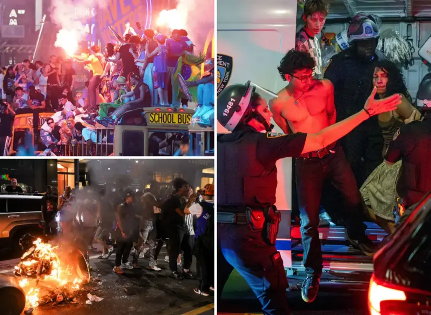 63 people arrested, 4 stabbings and 1 shooting reported in NYC after Knicks fans go wild celebrating NBA Finals win
