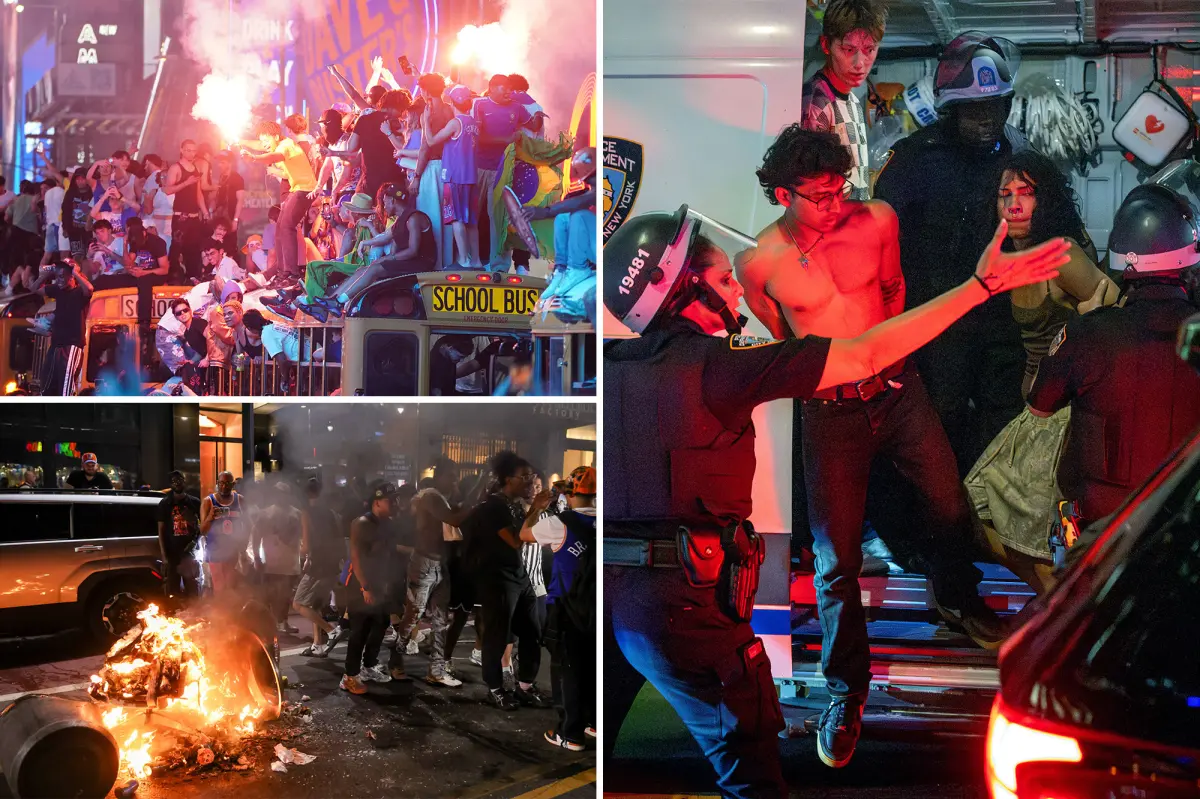 63 people arrested, 4 stabbings and 1 shooting reported in NYC after Knicks fans go wild celebrating NBA Finals win