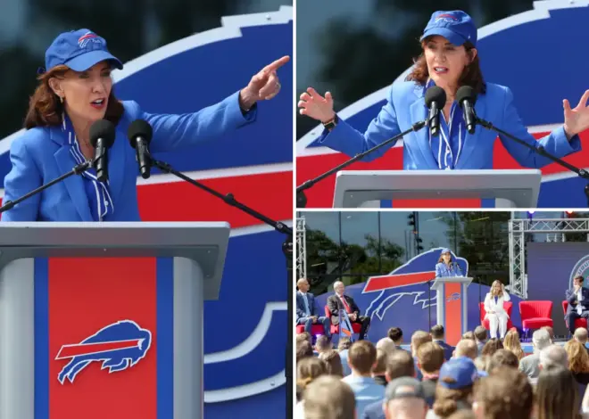 Kathy Hochul attempts to lead Buffalo Bills chant and gets crickets in excruciatingly embarrassing moment