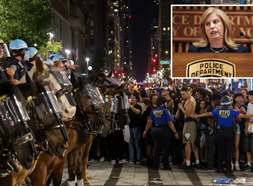 NYPD boss Jessica Tisch praises cops for hard work during Knicks victory celebrations