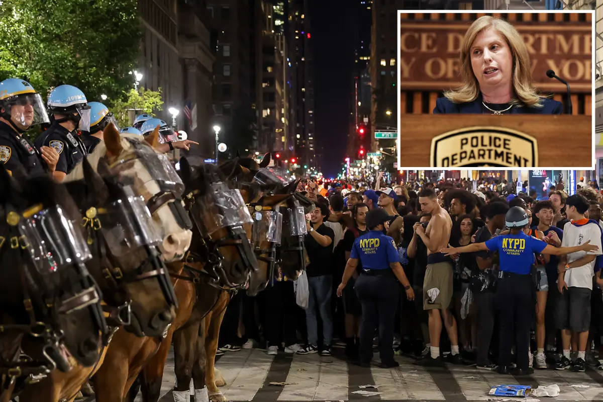 NYPD boss Jessica Tisch praises cops for hard work during Knicks victory celebrations