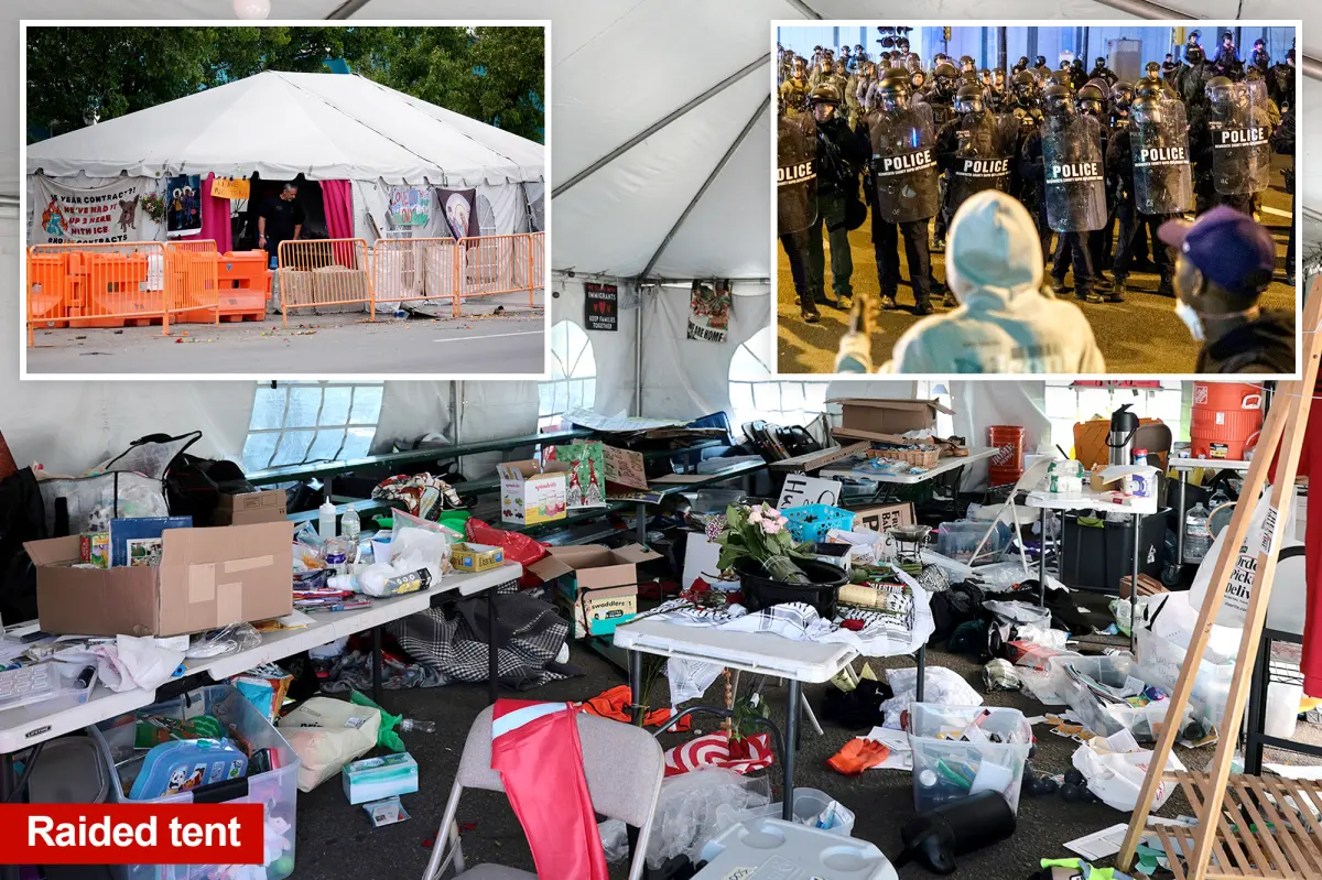 Inside the well-stocked anti-ICE coalition tent raided by feds outside Delaney Hall — where rioters enjoy puzzles and games