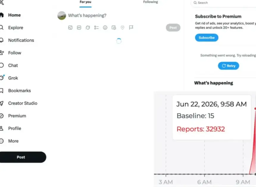 X is down for thousands of users who complain of broken timelines, error messages on platform