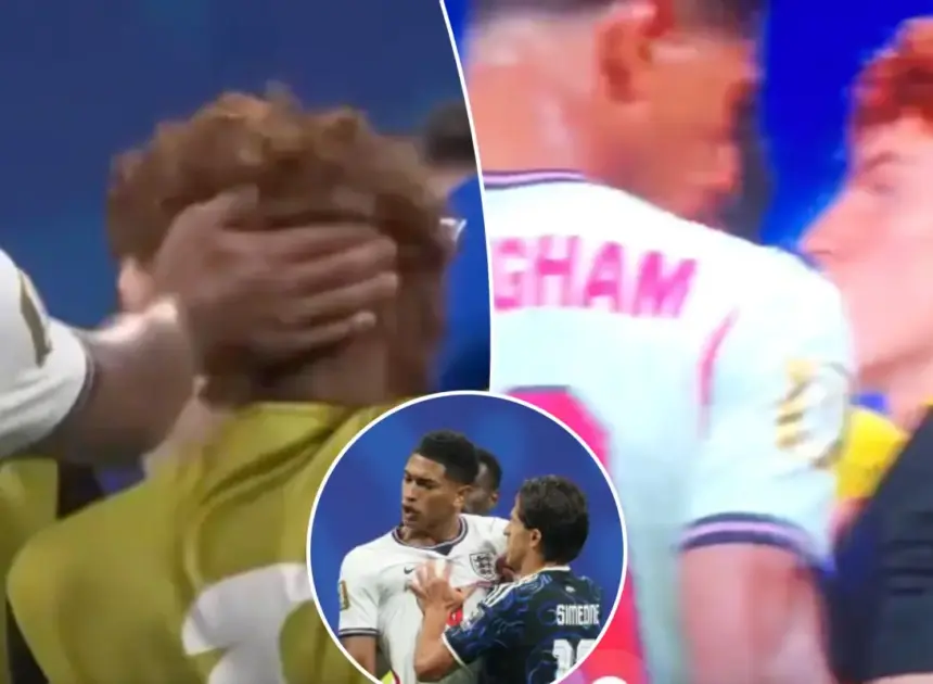 Jude Bellingham slaps Argentina player after England’s World Cup collapse in heated scene