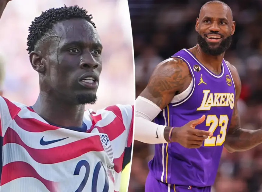 LeBron James reacts to Folarin Balogun’s celebration in World Cup knockout game