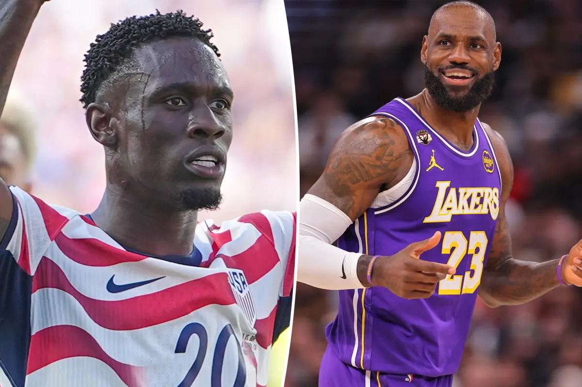 LeBron James reacts to Folarin Balogun’s celebration in World Cup knockout game