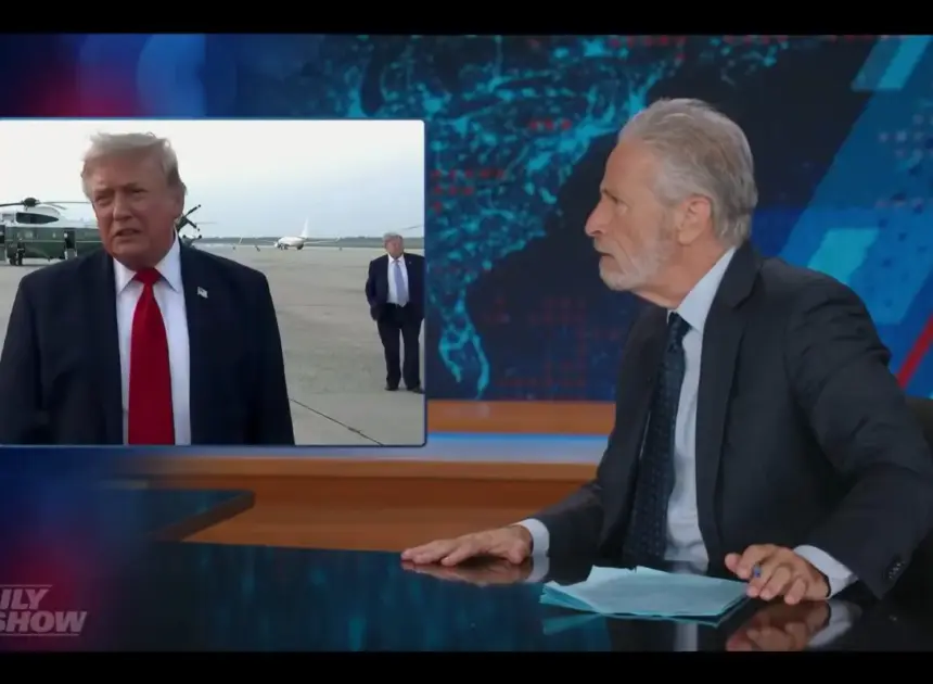 Jon Stewart loses his mind after spotting ‘a backup Trump’ behind president: ‘Who the f–k is this guy?’