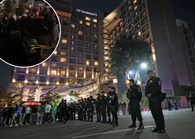 Mexico fans play music, launch fireworks outside of England’s hotel before World Cup clash