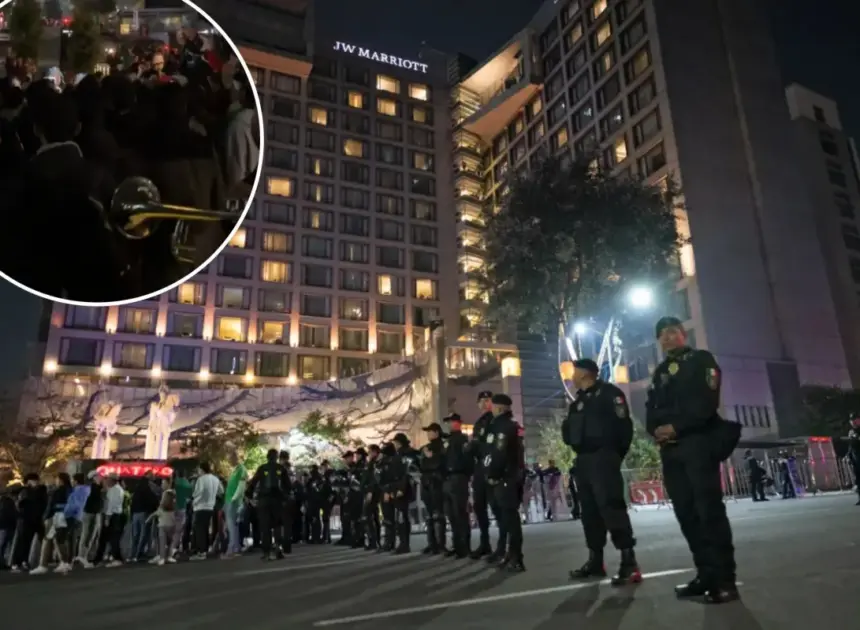 Mexico fans play music, launch fireworks outside of England’s hotel before World Cup clash