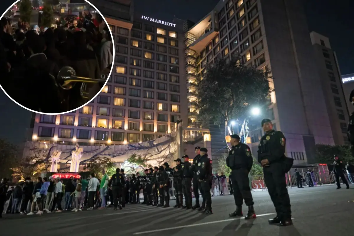 Mexico fans play music, launch fireworks outside of England’s hotel before World Cup clash