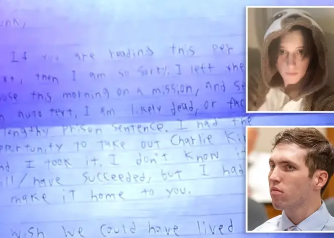 Redacted letter from Tyler Robinson to trans lover accidentally shown in court