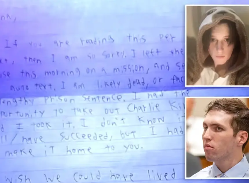 Redacted letter from Tyler Robinson to trans lover accidentally shown in court