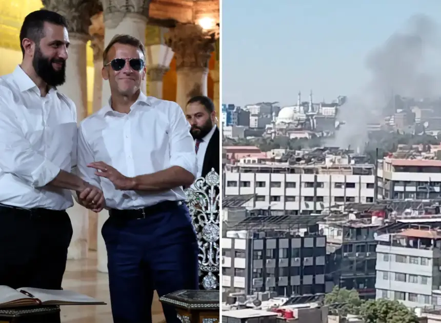 Explosions heard in Damascus during French President Emmanuel Macron’s visit: reports